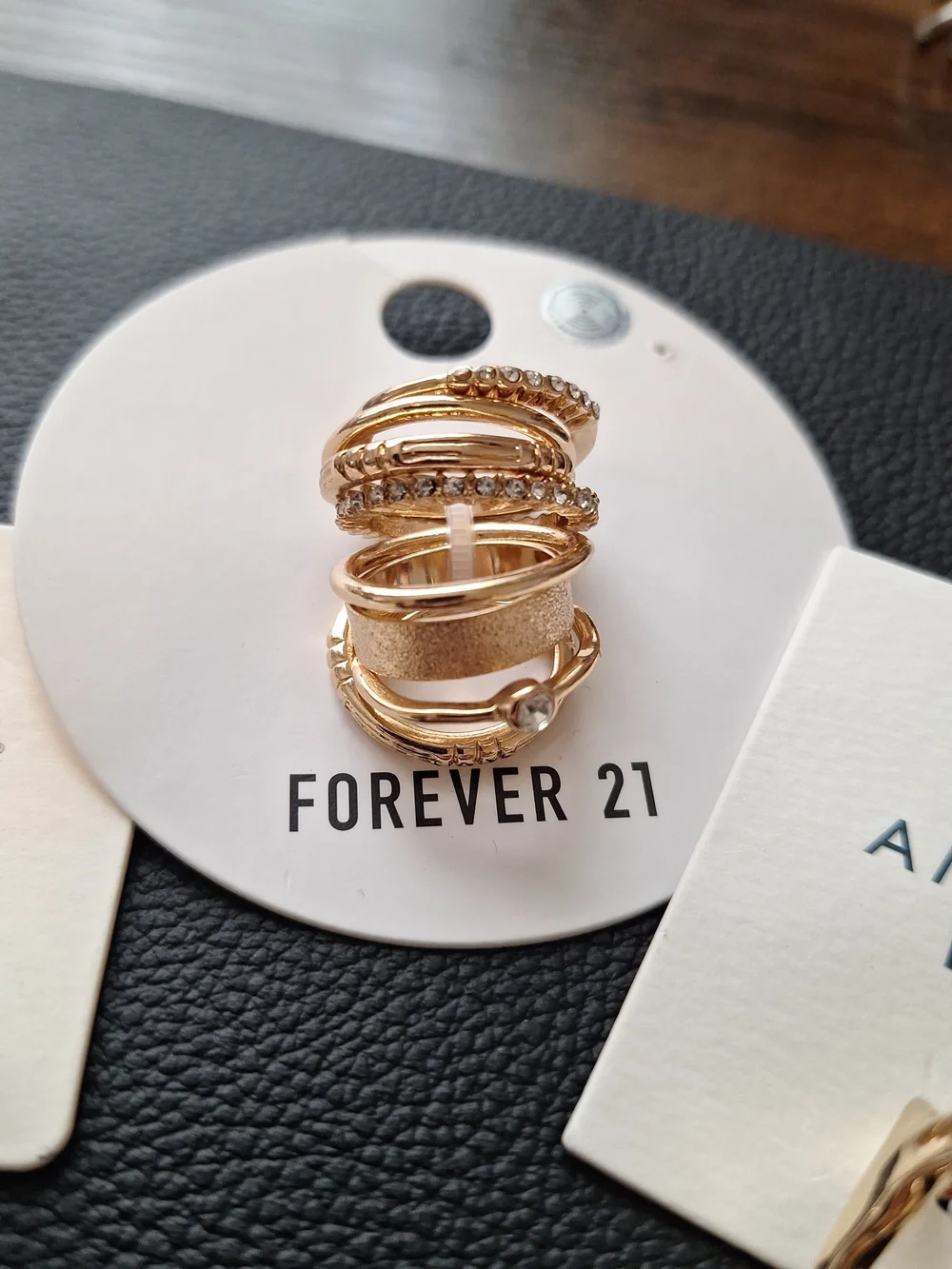 Set Of 10 Rings Aerie American Eagle Forever 21 Size 6-7.5 Cubic Zirconia